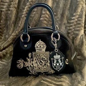Juicy Couture Vintage Black Velvet Bag and Wallet matching set/bundle